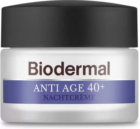 Biodermal Anti Age 40+ Nachtcrème 50ml - Verstevigende, hydraterende crème tegen rimpels en huidveroudering voor gezicht en hals