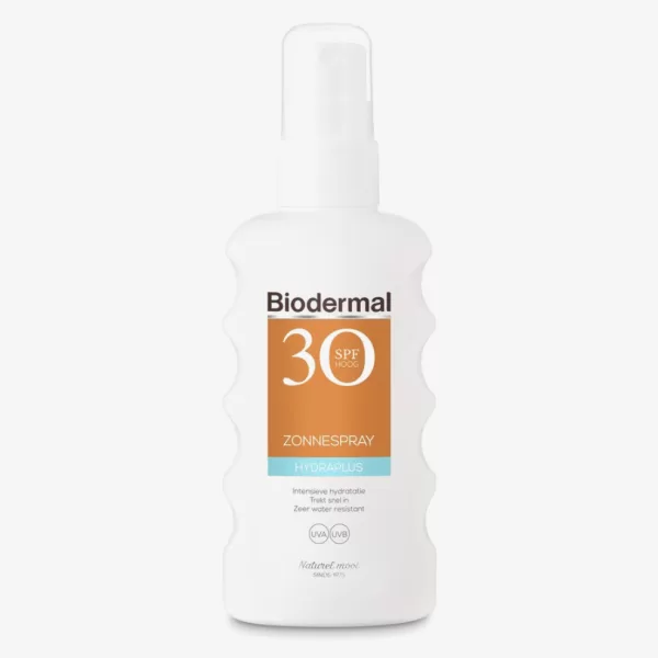 Biodermal Hydra Plus Zonnebrand Spray SPF 30 - 175ml | Hydratatie, Niet Plakkerig, Voor Gevoelige Huid, Waterbestendig