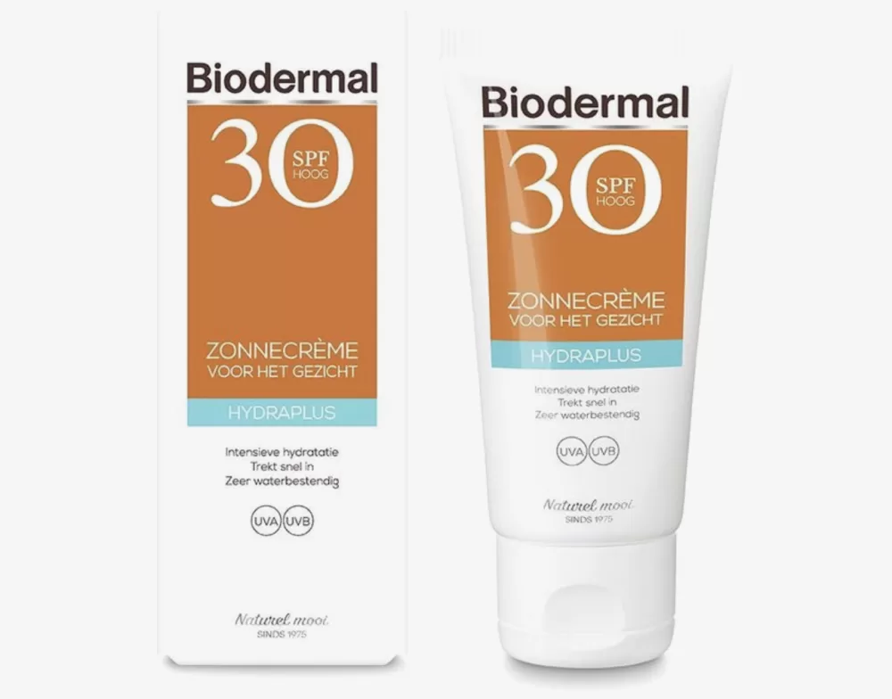 Biodermal Hydraplus Zonnebrandcrème Gezicht SPF30 - 50ml Hydraterend, Waterbestendig, UVA/UVB Bescherming, Snelle Inwerking