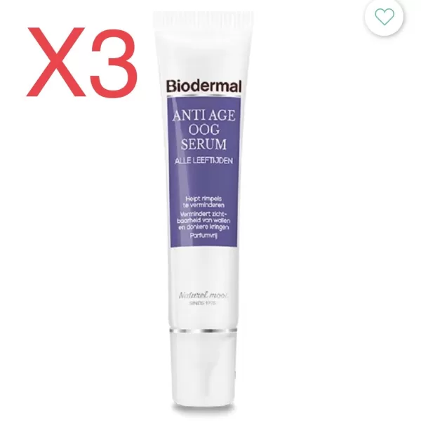 Biodermal Oogcrème - Bescherming tegen huidveroudering - 15ml (3 stuks) - Voor jeugdige en stralende ogen