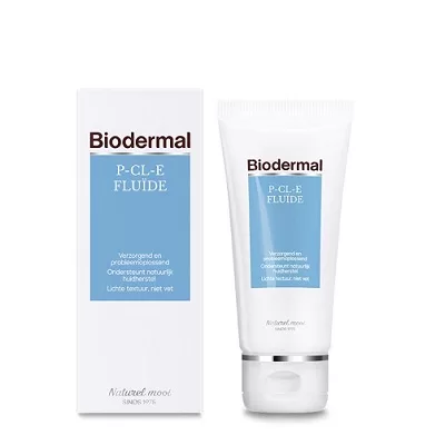 Biodermal P-CL-E Fluïde 50ml - Multifunctionele Crème voor Gevoelige Huid, Bescherming en Herstel met Ceratonia-extract en Vitamine E