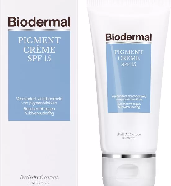 Biodermal Pigmentcrème SPF 15 voor Gezicht en Hals - 50ml, Hydrateert, Voorkomt Vlekken, Vervaagt Huidverkleuring, Gezonde Teint