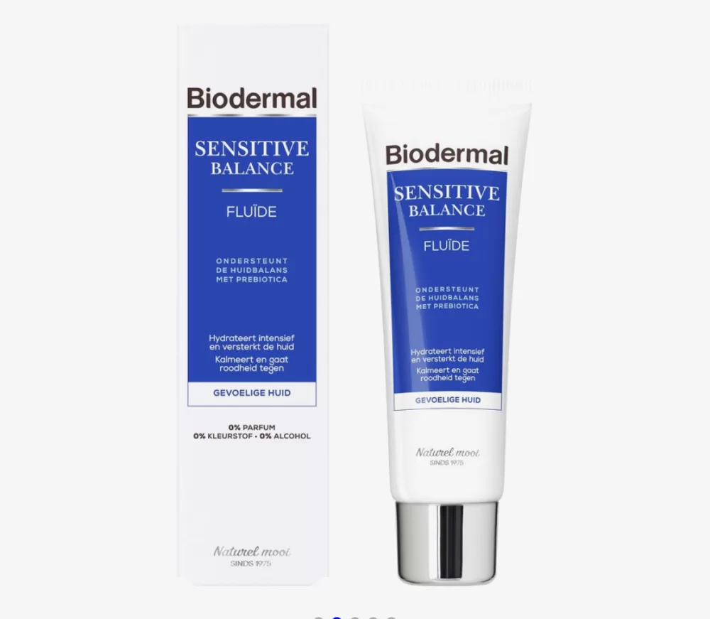 Biodermal Sensitive Balance Fluide - Dagcreme met Hyaluronzuur voor Gevoelige Huid - 50ml, Kalmerend & Voedend, Lichte Textuur