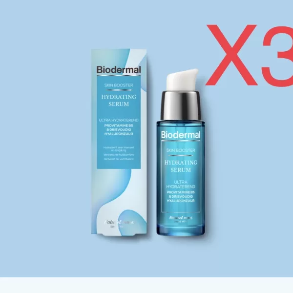 Biodermal Skin Booster Hydrating Serum 30ml – Hyaluronzuur & Vitamine B5, Intensieve Hydratatie, Versterkt Huidbarrière - 3 stuks