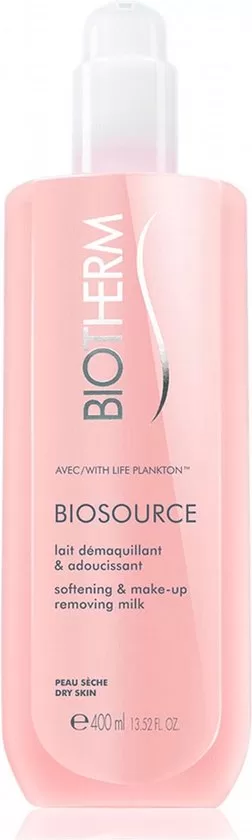 Biotherm Biosource Reinigingsmelk 200ml voor Droge Huid - Fluweelzacht, Make-up Verwijderaar met L. Saccharina Extract, Sensitief Geschikt