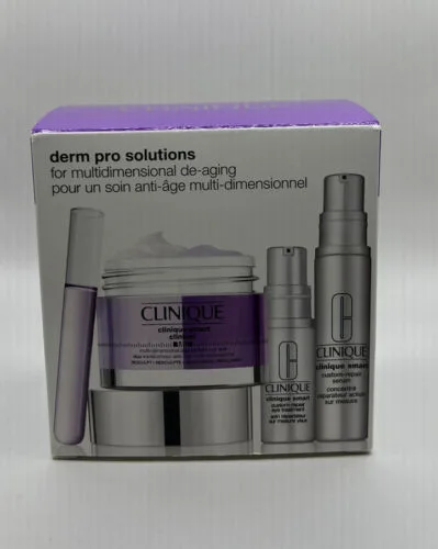 Clinique Derm Pro Anti-Aging Set – 3-teiliges Set mit Resculpt, Revolumize, Serum & Augenbehandlung für jugendliche Haut