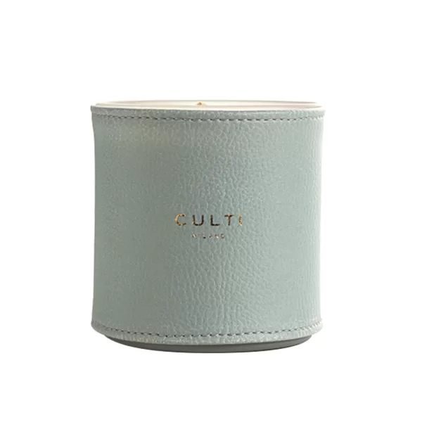 Culti Milano Candle Cover Mint - Hochwertige vegane Kunstlederhülle für 270g Duftkerzen, dekorativ in Pastell, 100% vegan, stilvoller Schutz.