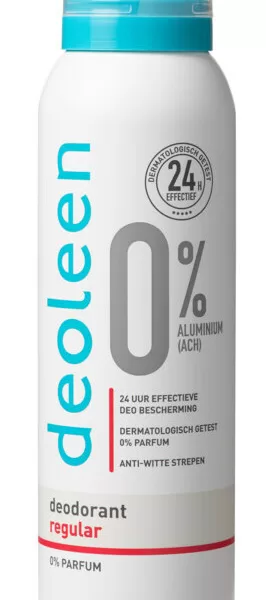 Deoleen 0% Aluminium Sensitive Deodorant Spray – 150 ml – 24u Bescherming, 0% Parfum & Alcohol, Dermatologisch Getest, Anti-Witte Strepen