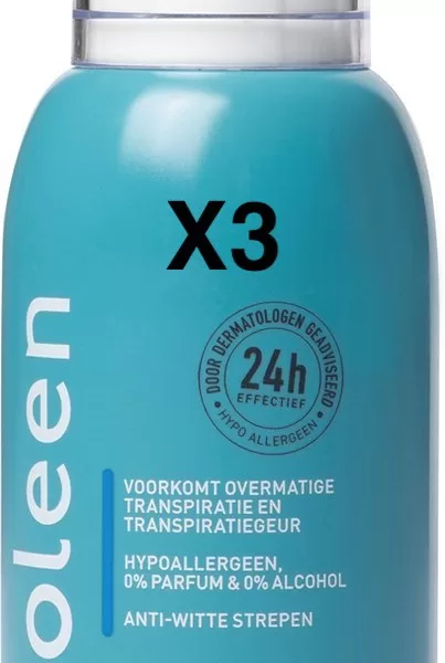 Deoleen Anti-Transpirant Pompspray Sensitive - 75 ml, hypoallergeen, 0% parfum & alcohol, 48 uur bescherming, geschikt voor gevoelige huid