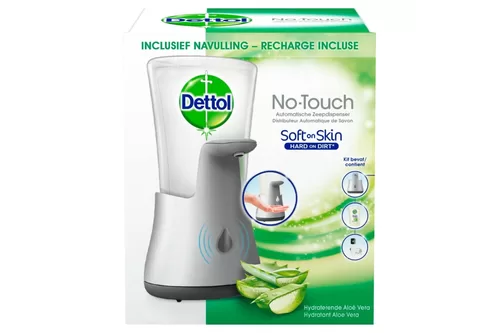 Dettol No-Touch Seifenspender mit 250ml Aloe Vera Handseife & Batterien – Hygienisch & Automatisch für Zuhause oder Büro