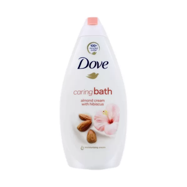 Dove Almond Caring Badschuim 400ml - 6 stuks, hydraterend met amandelmelk & hibiscus, voor zachte, stralende huid, ontspannend badschuim