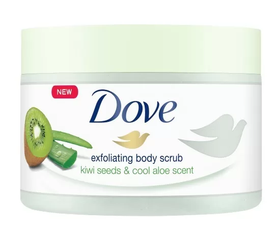 Dove Body Scrub Kiwi & Aloë Vera 225ml - Verfrissende Exfoliërende Douche Scrub voor Zijdezachte en Stralende Huid