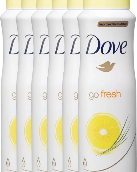 Dove Go Fresh Grapefruit Deodorant Spray 6 x 150ml - 48h Schutz, mit Vitamin E & Feuchtigkeitscreme für sanfte Haut