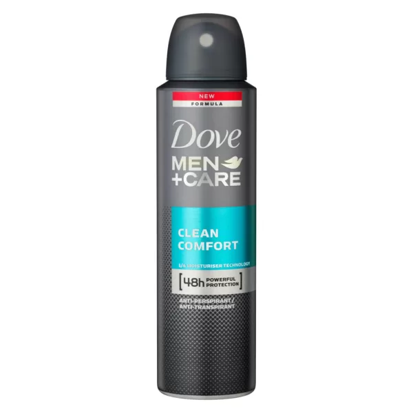 Dove Men+Care Anti-transpirant Spray Clean Comfort - 6x150ml, 48 uur bescherming, hydraterende formule, alcoholvrij, frisse geur, voor gevoelige huid