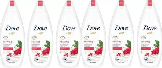 Dove Reviving Body Wash Vorteilspack - 6 x 450 ml, Feuchtigkeitsspendende Duschgel für geschmeidige Haut, Pflege & Erfrischung