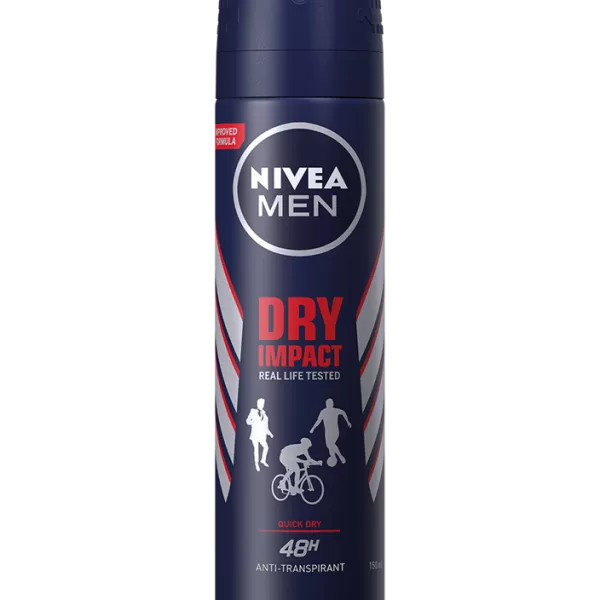 DRY IMPACT SPRAY Anti-Transpirant 150ml – Schnelltrocknend, 48h Schutz, Real-Life getestet, effektive Schweißkontrolle für den ganzen Tag