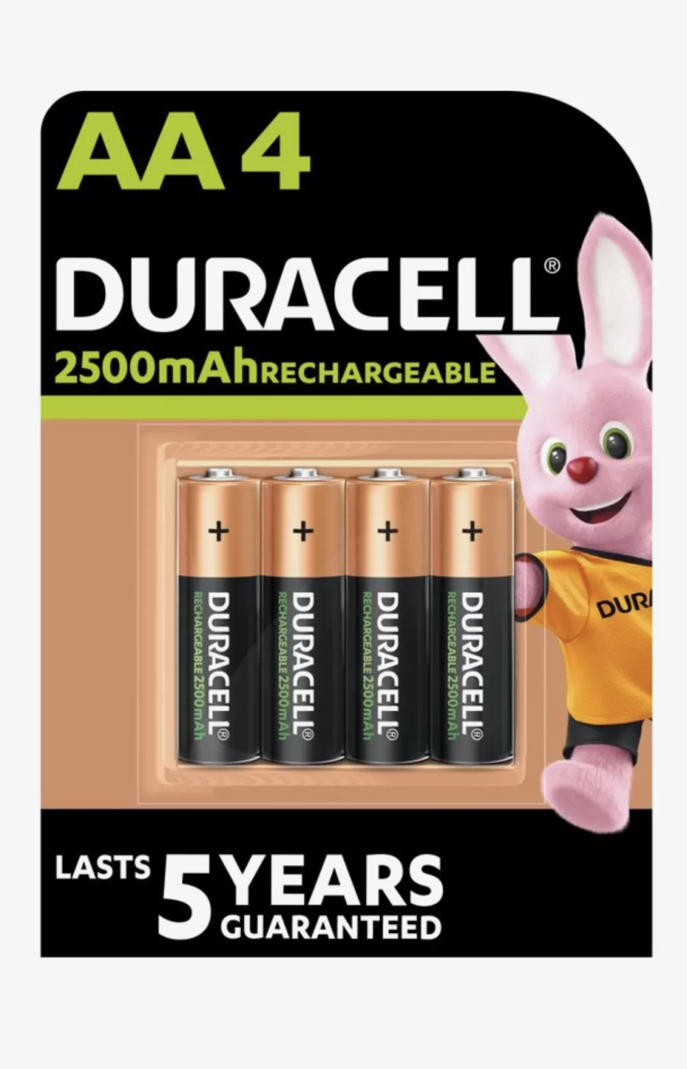 Duracell Oplaadbare NiMH AA Batterijen 2500mAh - 4 Stuks, Vooraf Opgeladen, Tot 100x Opladen, Ideaal voor Elektronica en Speelgoed