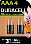 Duracell Rechargeable AAA Batterijen 750mAh - 12 Stuks, Vooraf Opgeladen, Tot 100x Opladen, Ideaal voor Draadloze Apparaten