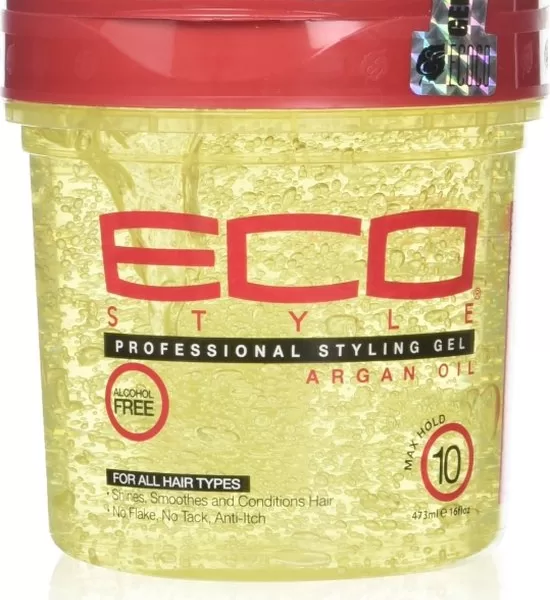 Eco Styler Argan Oil Gel 473ml – Sterke Hold, Hydrateert & Versterkt Krullen, Geen Witte Vlokjes, Ideaal voor Natuurlijke Haarstijlen