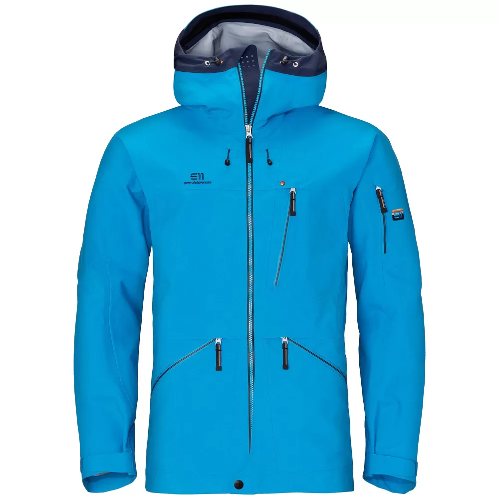 ELEVENATE Backside Hardshelljacke Herren L - Active Blue, 3-lagig, wasserdicht, atmungsaktiv, 60% recycelte Materialien, Freeride Skijacke