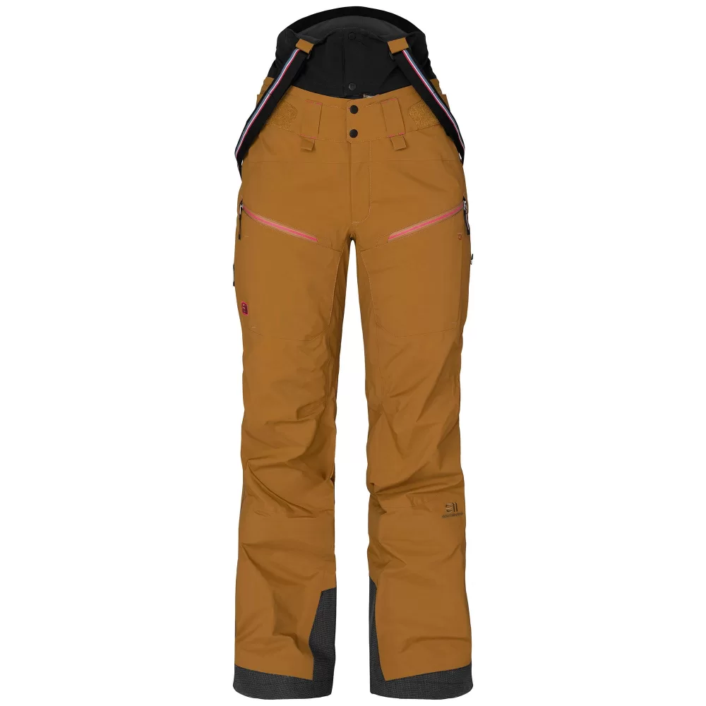 ELEVENATE Bec de Rosses Damen Ski-Hose M Pecan Brown – Gore-Tex Pro, atmungsaktiv, abnehmbarer Latz, Schneegamaschen, hohe Widerstandsfähigkeit