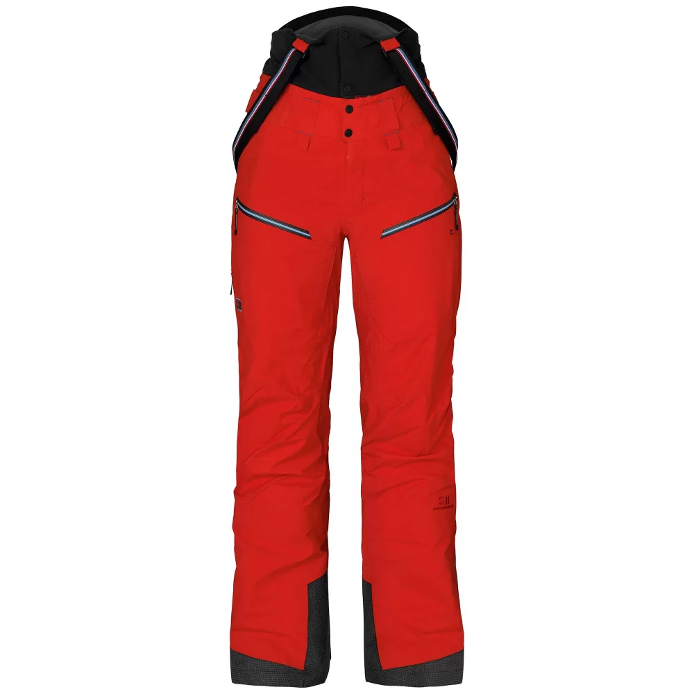 ELEVENATE Bec de Rosses Damen Ski-Hose M – Gore-Tex Pro, Atmungsaktiv, Abnehmbarer Latz, Robuste Verstärkungen, Red Glow