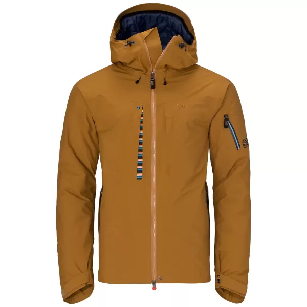 ELEVENATE Creblet Jacket Herren L - Pecan Brown, Gore-Tex Skijacke mit Isolierung, helmtaugliche Kapuze, atmungsaktiv, ideal für Off-Piste Skifahren