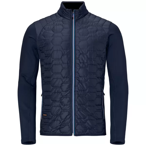 ELEVENATE Fusion Isolationsjacke Herren L - Hybridjacke, Stretch, Kälteschutz, bluesign-zertifiziert, Dark Navy, isolierte Taschen, PFC-frei