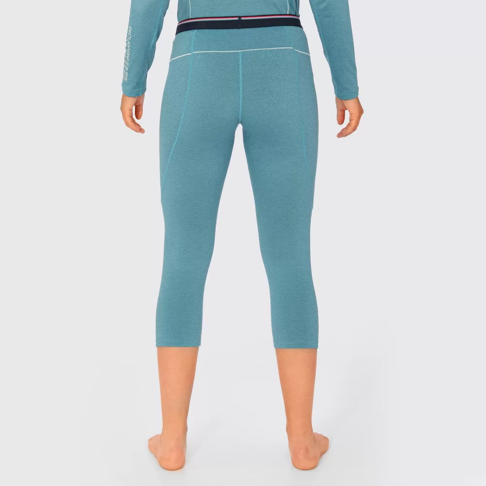 Elevenate Métailler Pants Damen M – Nordic Blue, athletischer Midlayer, leichtes Stretch-Fleece, dreiviertellang, ideal für Ski & Snowboard