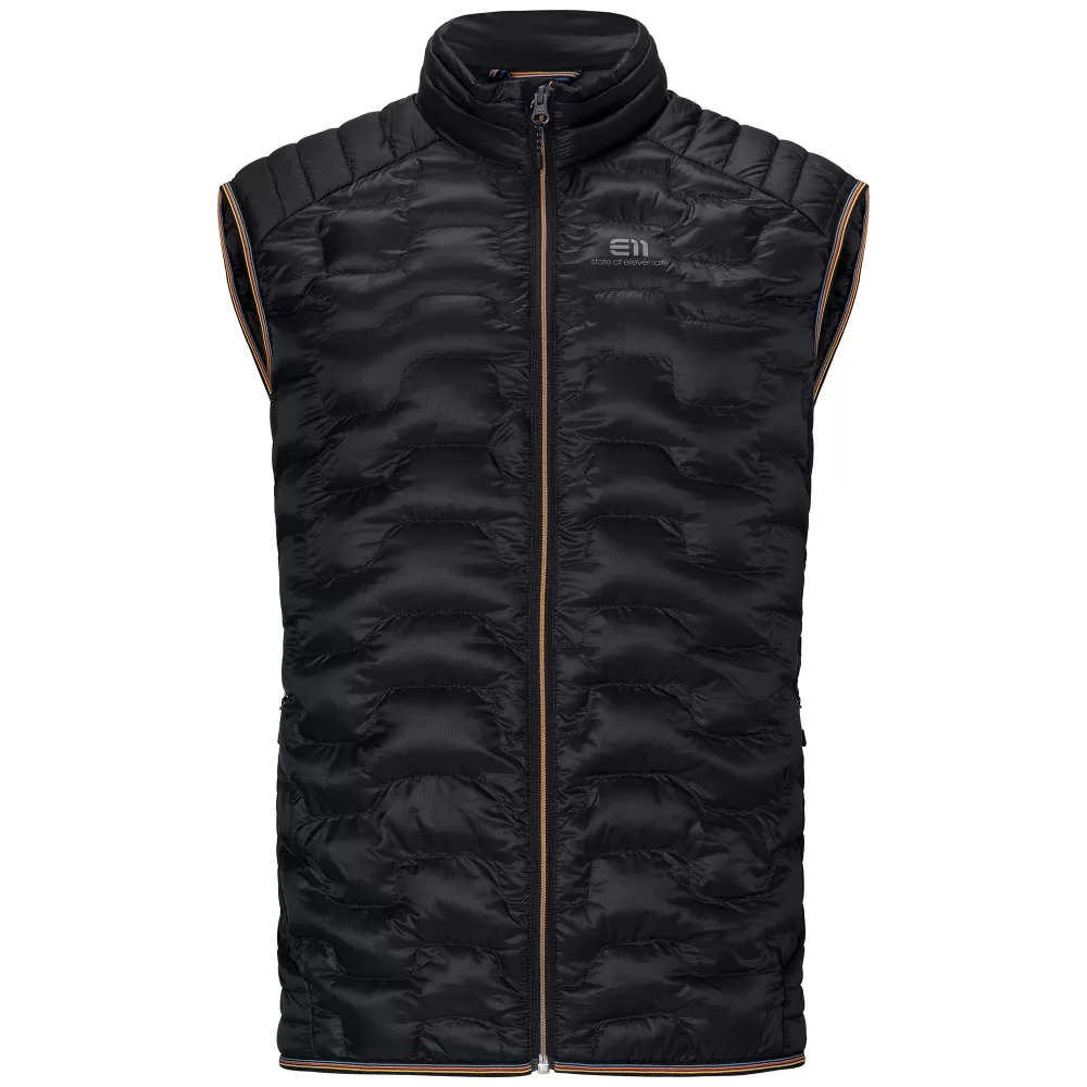 ELEVENATE Motion Down Vest Herren - Leichte Daunenweste S, Schwarz, ideal für Bergsport, Wandern & Freizeit, isolierte Taschen, hoher Komfort