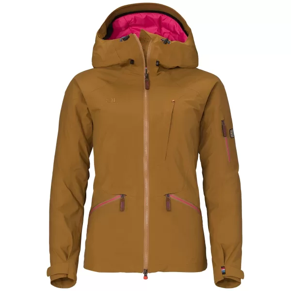 ELEVENATE Zermatt Hardshelljacke Damen M – Gore-Tex, wasserdicht, winddicht, leicht isoliert, Pecan Brown, ideal für Ski und Outdoor