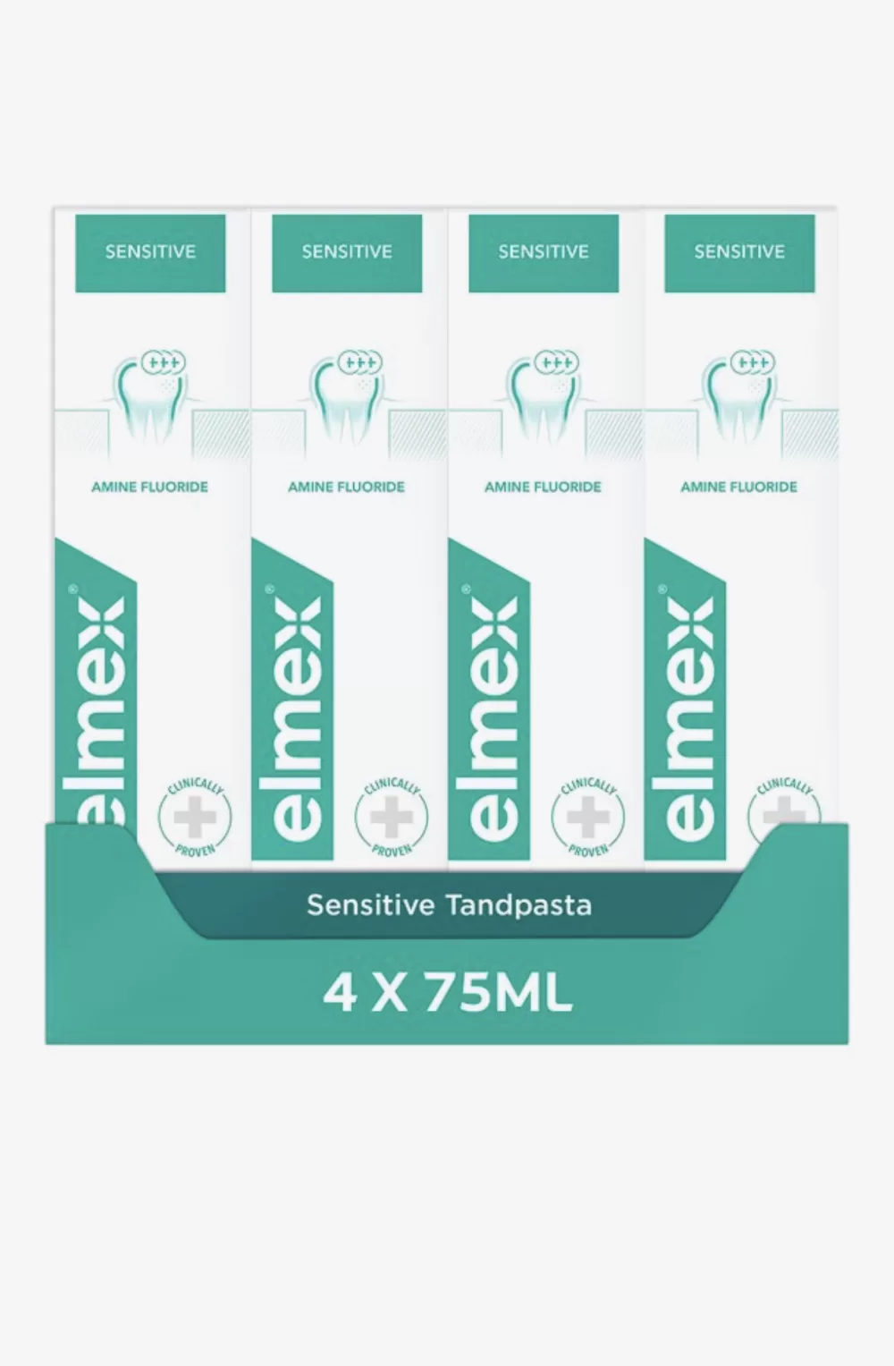 Elmex Sensitive Tandpasta Voordeelverpakking 4x75ml - Klinisch Bewezen Bescherming voor Gevoelige Tanden met Aminfluoride