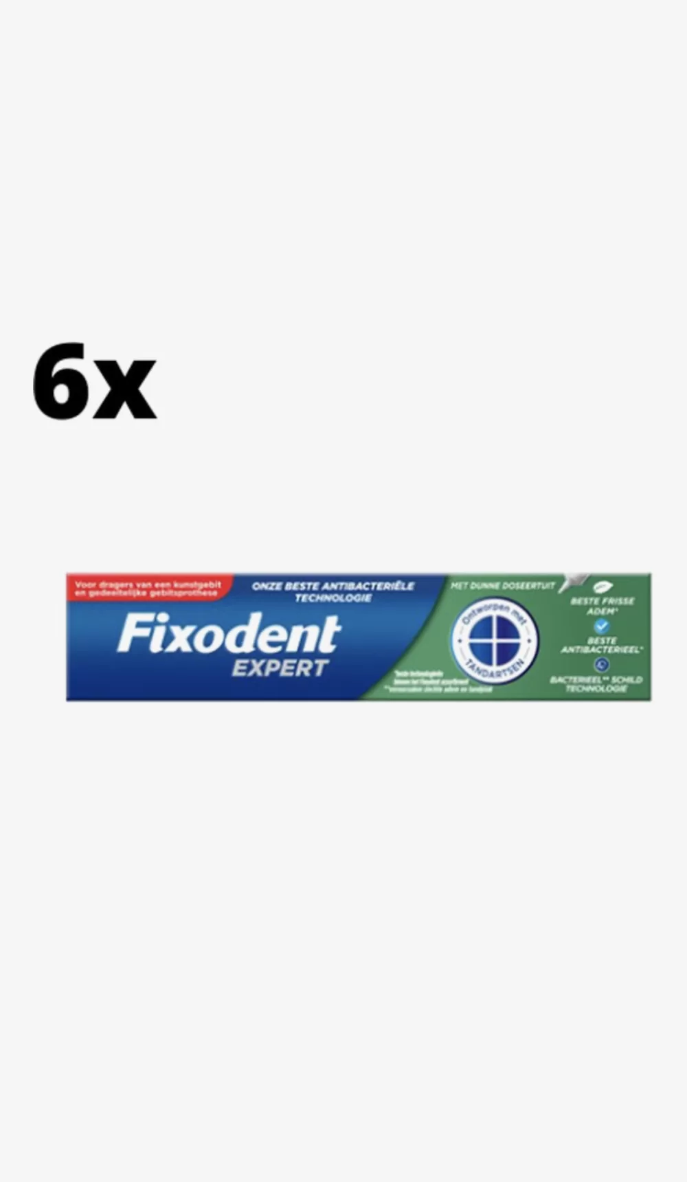 Fixodent Expert Antibacteriële Kleefpasta - 6x40g Voordeelverpakking voor Sterke Fixatie en Zorgeloze Dagelijks Gebruik