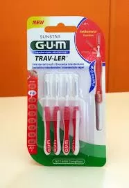 G.U.M. Trav-ler Interdentale Rager 0,8 mm - 6 Stück, antibakterielle Schutz, ideale Mundhygiene für Zuhause & unterwegs, effektive Plaqueentfernung