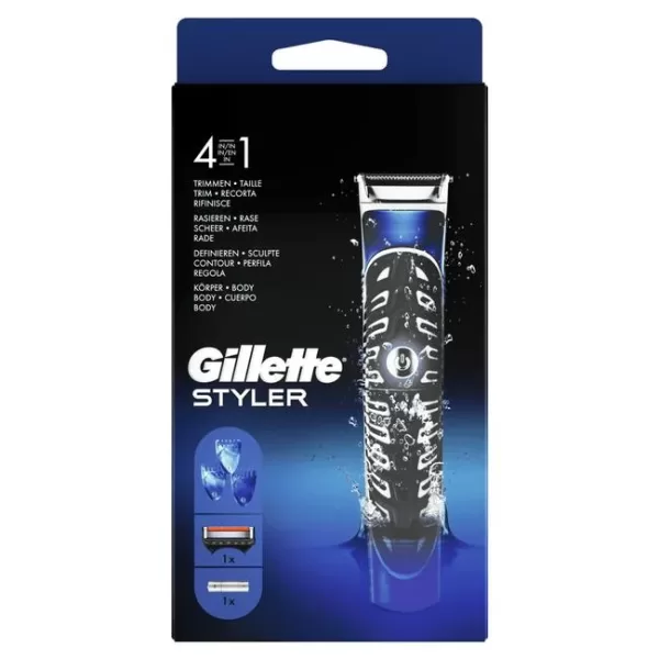 Gillette 4-in-1 Precision Body & Baardtrimmer - Waterdicht, Scheerapparaat met Braun Technologie, Precisietrimmer voor Strakke Lijnen