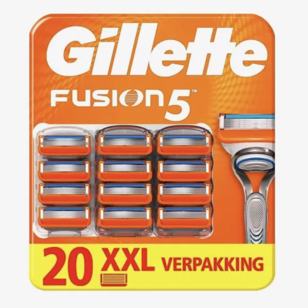 Gillette Fusion 5 Scheermesjes - 20 Stuks - 5-voudige Scheertechnologie, Comfort Guard & Precisietrimmer voor een Gladde Scheerervaring