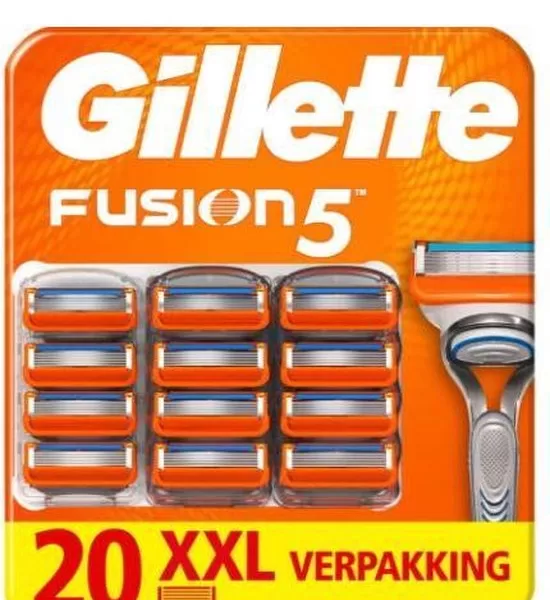 Gillette Fusion 5 Scheermesjes Voordeelpak - 20 stuks - Comfortabel scheren, 5 mesjes + precisietrimmer voor gevoelige huid