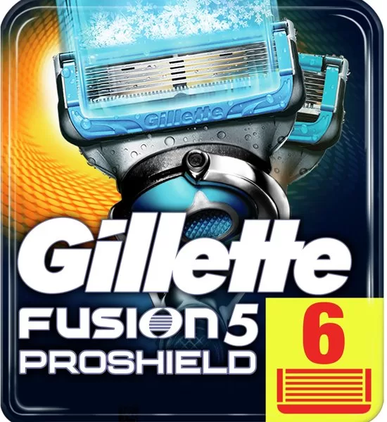 Gillette Fusion5 ProShield Chill Scheermesjes - 6 Stuks - FlexBall Technologie, Koel en Comfortabel, Bescherming tegen Irritatie