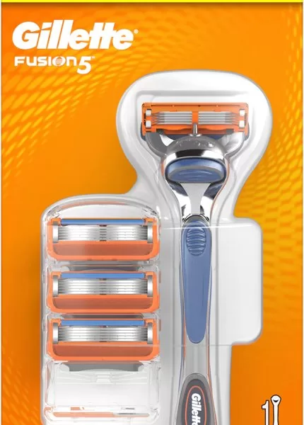 Gillette Fusion5 Scheersysteem voor Mannen + 3 Mesjes - 5 Anti-Frictiemesjes, Precisietrimmer, Maandlang Scheren, Geschikt voor alle Fusion5 Mesjes