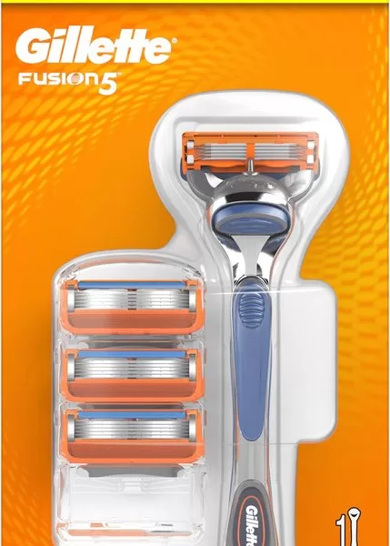 Gillette Fusion5 Scheersysteem voor Mannen + 3 Navulmesjes - 5 Anti-Frictiemesjes, Precisietrimmer, Optimale Scheerkwaliteit