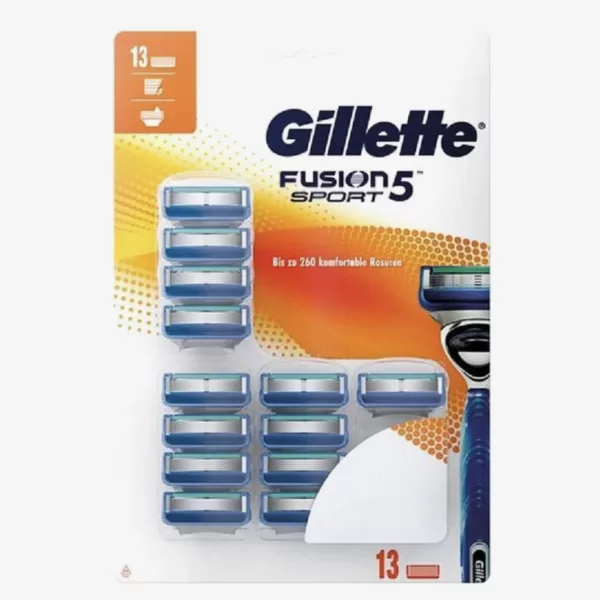 Gillette Fusion5 Sport 5 Scheermesjes - 13-pack, 5 Precisiemesjes, Ergonomisch Handvat, Comfortabele Scheerbeurt, Compatibel met Alle Fusion Scheermesjes