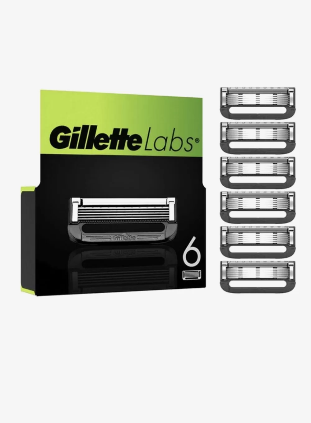 Gillette Labs Heated Razor Blades - 6 Stuks Navulmesjes voor Mannen, Geschikt voor Exfoliërende Strip en Heated Razor, Comfortabel & Precisie Scheerbeurt