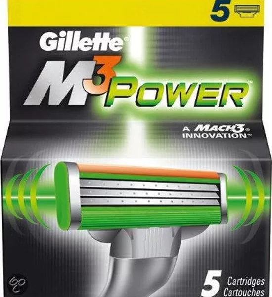 Gillette Mach 3 Power Scheermesjes - 5 Stuks - Batterij-aangedreven voor een Perfecte Scheerervaring - MACH3 Familie