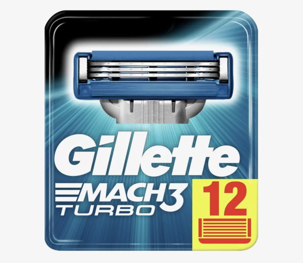 Gillette Mach3 Turbo Scheermesjes - 12 Stuks, Scherper, Comfort Gel Bar, 2X Skin Guard, Draaiend Scheerhoofd, Voor Comfortabel Scheren