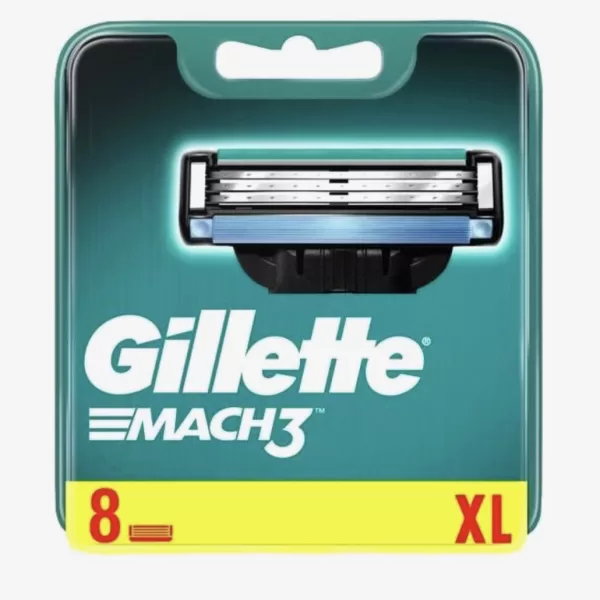 Gillette Mach3 Navulmesjes - 8 Stuks, DuraComfort, Gelstrip, Skin Guard, Geschikt voor alle Mach3 Scheersystemen, Comfortabel Scheren zonder Roodheid