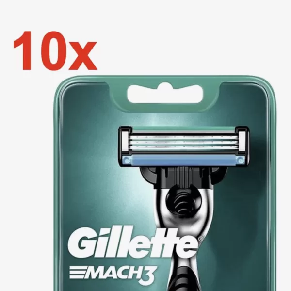 Gillette Mach3 Navulmesjes - 80 Stuks (8-pack x 10) DuraComfort Scheermesjes voor Comfortabel Scheren, Compatibel met Mach3 Systemen