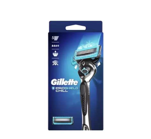 Gillette ProShield Chill FlexBall Rasierer + 2 Ersatzklingen – Sanfte Rasur mit Kühleffekt für optimalen Komfort und Präzision