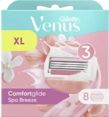 Gillette Venus Breeze Spa Scheermesjes - 8 Stuks, Comfortglide met Hydraterende Gelkussentjes voor een Zachte Huid, Dames Scheermesjes