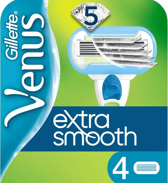 Gillette Venus Embrace Scheermesjes voor Vrouwen - 4 Stuks, 5 Mesjes, Voor Gevoelige Huid, Ultra-Glad Scheerresultaat, Duurzame Glijstrip