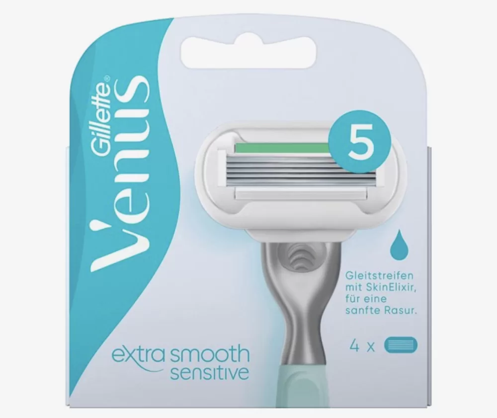 Gillette Venus Embrace Sensitive Scheermesjes - 4 Stuks, 5 Mesjes met Aloë Vera, Geschikt voor Gevoelige Huid, Minder Irritatie